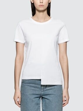 White Loewe Anagram Asymmetric T-shirt